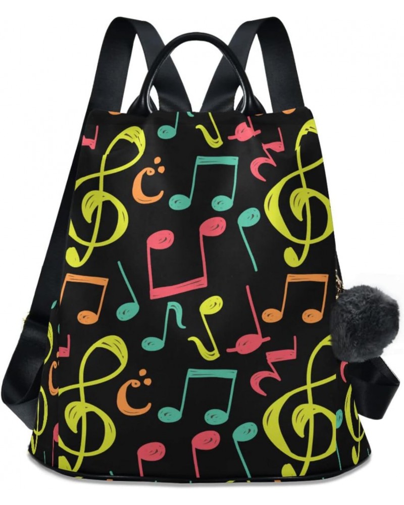 Music Note Backpack Purse for Women Fashion Ladies Shoulder Bags Large Travel Bag $21.59 Backpacks