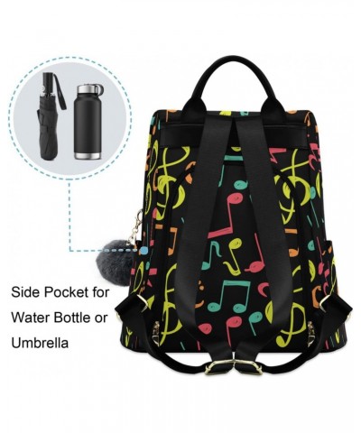 Music Note Backpack Purse for Women Fashion Ladies Shoulder Bags Large Travel Bag $21.59 Backpacks