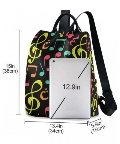 Music Note Backpack Purse for Women Fashion Ladies Shoulder Bags Large Travel Bag $21.59 Backpacks