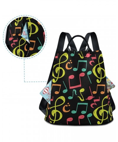 Music Note Backpack Purse for Women Fashion Ladies Shoulder Bags Large Travel Bag $21.59 Backpacks