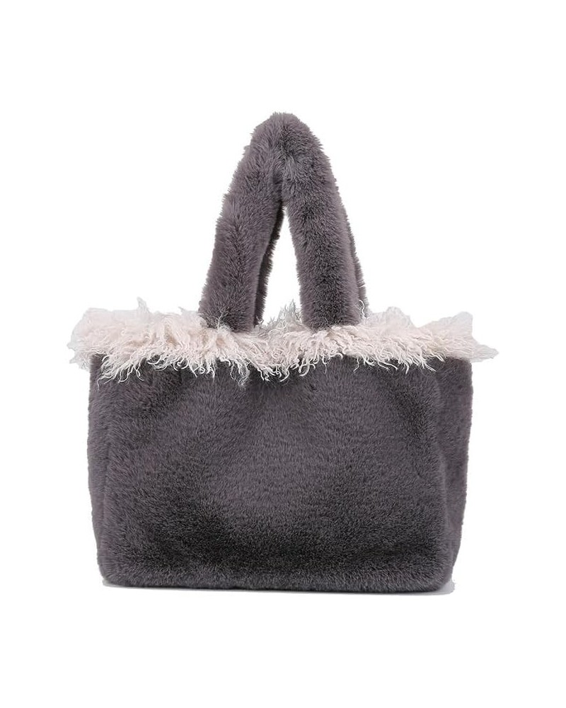 Fashion Handbag Fuzzy Bag Women, Shoulder Handbags Top Handle Grunge Chic Puffy Bag Daily Use Bag Fluffy Daypack Grey $19.94 ...