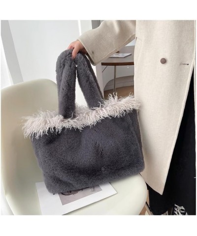 Fashion Handbag Fuzzy Bag Women, Shoulder Handbags Top Handle Grunge Chic Puffy Bag Daily Use Bag Fluffy Daypack Grey $19.94 ...