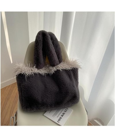 Fashion Handbag Fuzzy Bag Women, Shoulder Handbags Top Handle Grunge Chic Puffy Bag Daily Use Bag Fluffy Daypack Grey $19.94 ...