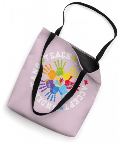 Teach Accept Understand Love Autism Teacher Autism Awareness Tote Bag $9.24 Totes