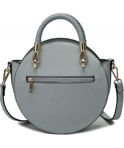 MKF Stylish Round Crossbody Bag for Women – PU Leather Wristlet Handbag – Lady Fashion Circle Messenger Purse Pewter $26.31 C...