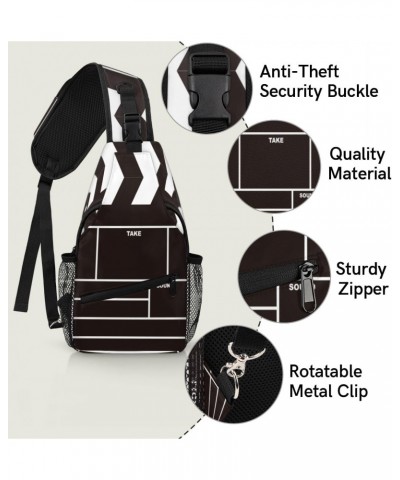 Movie Clapboard Sling Bag Adjustable Sling Backpack Crossbody Shoulder Backpack Anti-theft Rope Chest Shoulder Daypack for Tr...