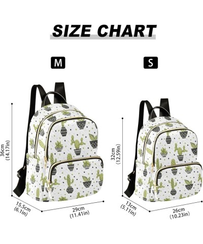 Cute Green Cactus Backpack for Women Shoulder Bag Lightweight Mini Backpack Casual Daypack Back Pack Small(11.41'' x 6.1'' x ...