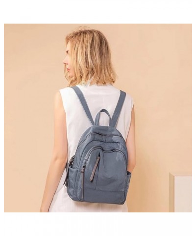 Casual Backpack for Women Large Capacity Handbag Multi Zip Pocket Shoulder Bag Oxford Fabric Purse with Tassel Large Blue1 $2...