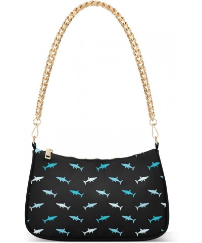 Chain Shoulder Bag Tote Handbag Purse for Women Sharks $13.80 Shoulder Bags