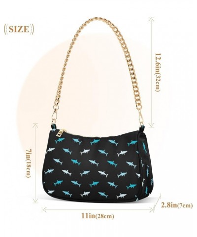 Chain Shoulder Bag Tote Handbag Purse for Women Sharks $13.80 Shoulder Bags