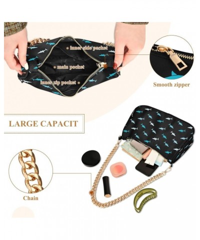 Chain Shoulder Bag Tote Handbag Purse for Women Sharks $13.80 Shoulder Bags