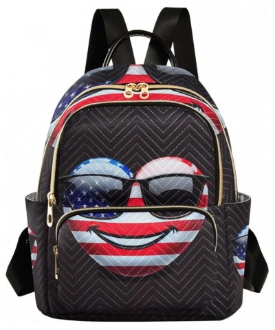 Mardi Gras Decor Quilted Backpack for Women Ladies Backpack Purses Quilted Travel Bag American Flag Heart Sunglasses Medium $...