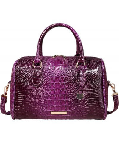 PU Leather Purses and Handbags for Women Crocodile Print Satchel Ladies Vintage Large Capacity Crossbody Shoulder Bags Purple...