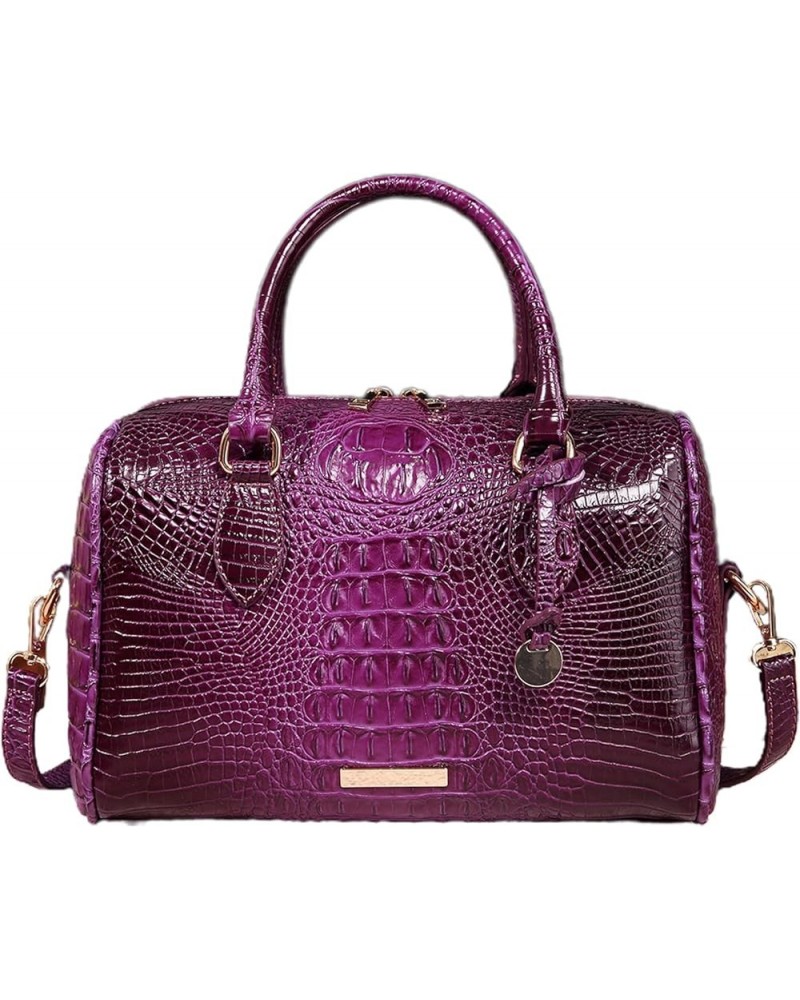 PU Leather Purses and Handbags for Women Crocodile Print Satchel Ladies Vintage Large Capacity Crossbody Shoulder Bags Purple...