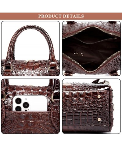 PU Leather Purses and Handbags for Women Crocodile Print Satchel Ladies Vintage Large Capacity Crossbody Shoulder Bags Purple...