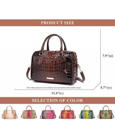 PU Leather Purses and Handbags for Women Crocodile Print Satchel Ladies Vintage Large Capacity Crossbody Shoulder Bags Purple...