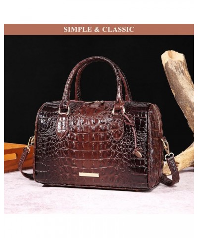 PU Leather Purses and Handbags for Women Crocodile Print Satchel Ladies Vintage Large Capacity Crossbody Shoulder Bags Purple...