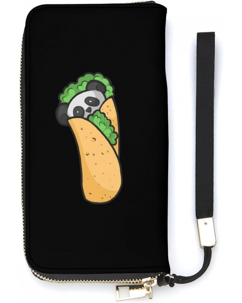 Panda Burrito Taco Cute Novelty Wallet with Wrist Strap Long Cellphone Purse Large Capacity Handbag Wristlet Clutch Wallets $...