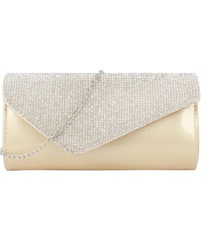 Evening Clutch Purse Bag Party Prom Wedding Envelope Crossbody Handbags 002 Gold $13.63 Evening Bags