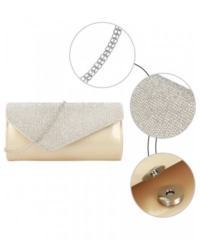 Evening Clutch Purse Bag Party Prom Wedding Envelope Crossbody Handbags 002 Gold $13.63 Evening Bags