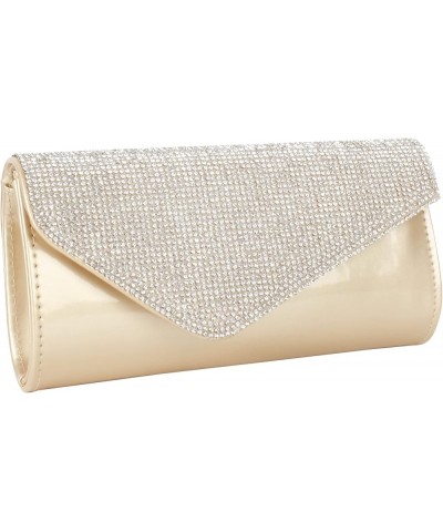 Evening Clutch Purse Bag Party Prom Wedding Envelope Crossbody Handbags 002 Gold $13.63 Evening Bags