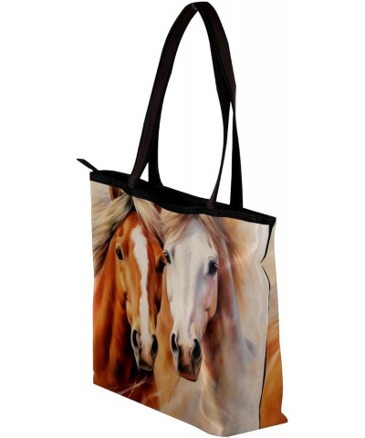 Tote Bag with Zipper, Casual Handbags for Women, Shoulder Bag, horse $15.32 Totes