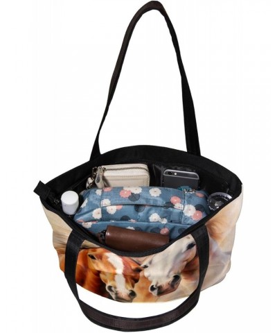 Tote Bag with Zipper, Casual Handbags for Women, Shoulder Bag, horse $15.32 Totes