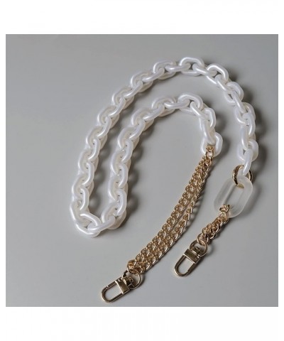 Fashion Woman Handbag Accessory Chain Detachable Replacement Luxury Bead White Strap Women DIY Clutch Resin Handle Chains for...