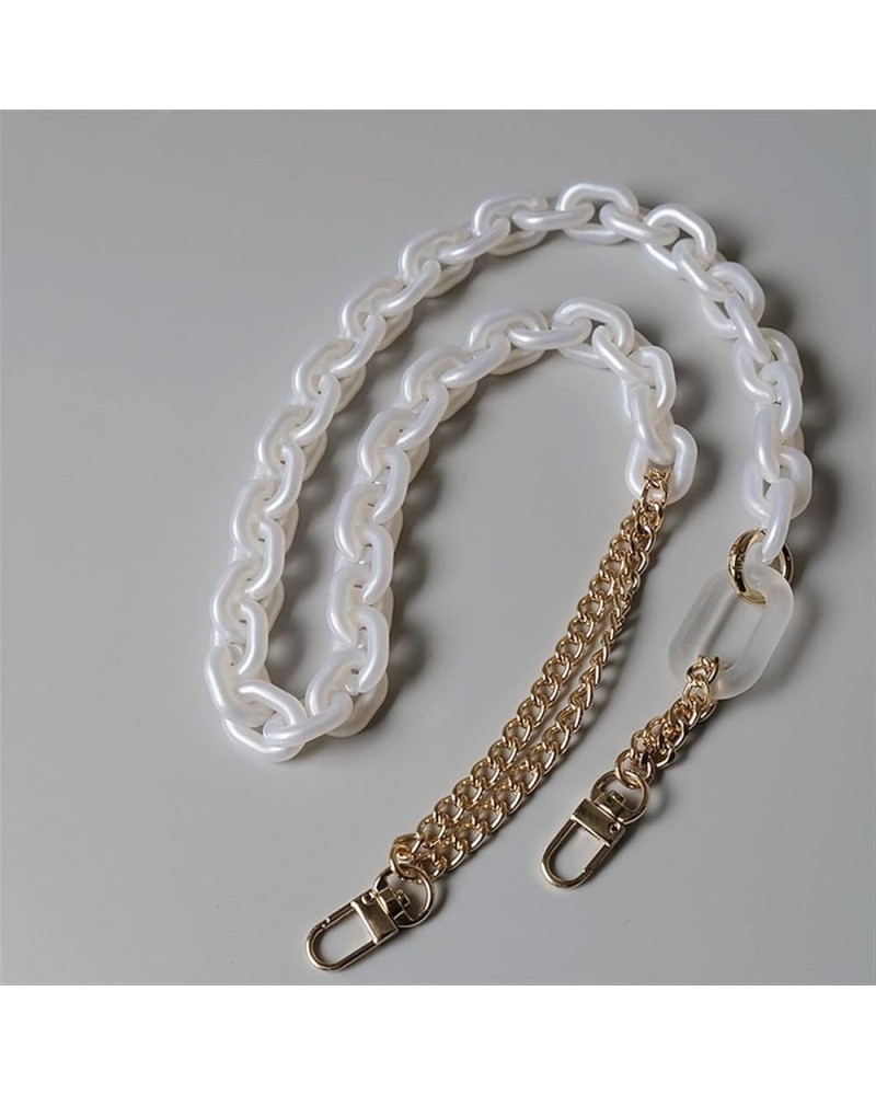 Fashion Woman Handbag Accessory Chain Detachable Replacement Luxury Bead White Strap Women DIY Clutch Resin Handle Chains for...