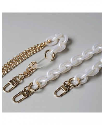 Fashion Woman Handbag Accessory Chain Detachable Replacement Luxury Bead White Strap Women DIY Clutch Resin Handle Chains for...