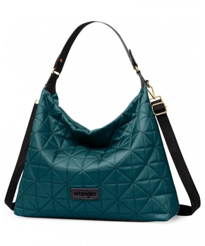 Wrangler Quilted Hobo Purses and Handbags for Women Shoulder Crossbody Bags B-l-blue $9.75 Hobo Bags