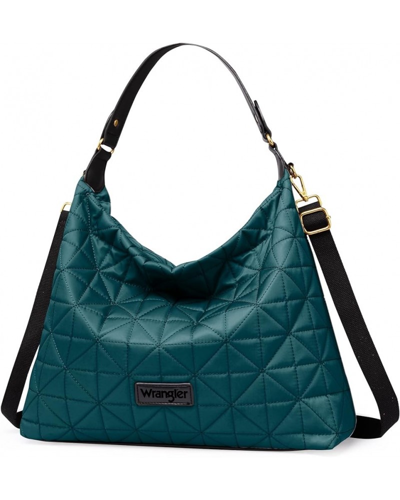 Wrangler Quilted Hobo Purses and Handbags for Women Shoulder Crossbody Bags B-l-blue $9.75 Hobo Bags