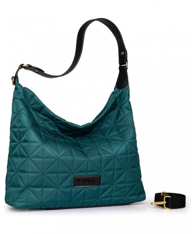 Wrangler Quilted Hobo Purses and Handbags for Women Shoulder Crossbody Bags B-l-blue $9.75 Hobo Bags