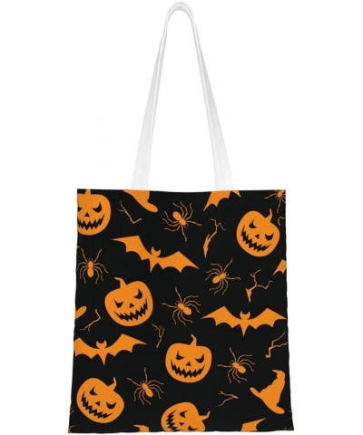 Halloween Pumpkins Single Shoulder Fashion Canvas Tote Shopping Bags Handbags For Men And Women Halloween Pumpkins23 $11.72 T...