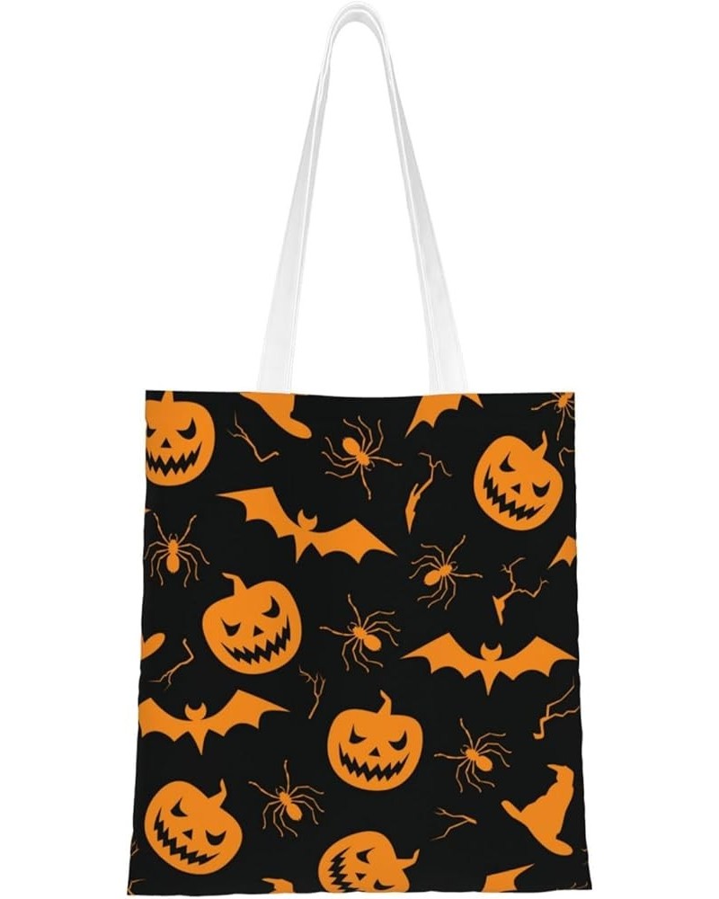 Halloween Pumpkins Single Shoulder Fashion Canvas Tote Shopping Bags Handbags For Men And Women Halloween Pumpkins23 $11.72 T...