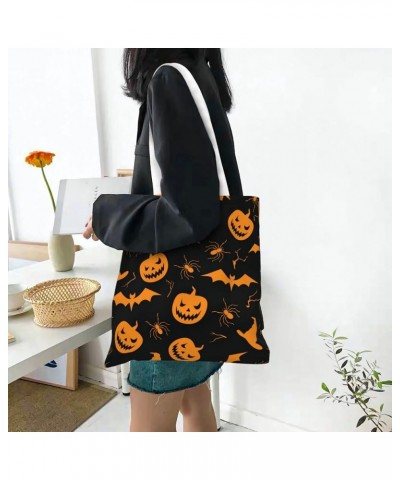 Halloween Pumpkins Single Shoulder Fashion Canvas Tote Shopping Bags Handbags For Men And Women Halloween Pumpkins23 $11.72 T...