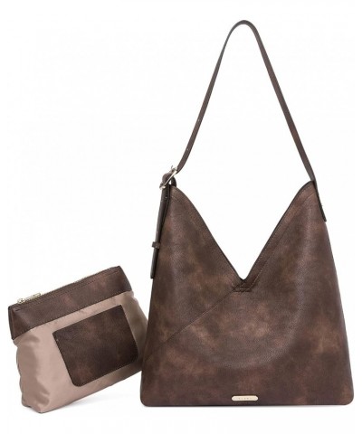 Purses for Women Tote Handbags Vegan Leather Hobo Bags Fashion Large Ladies Shoulder Bag 1-7two-tone Coffee $13.74 Totes