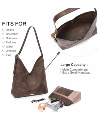 Purses for Women Tote Handbags Vegan Leather Hobo Bags Fashion Large Ladies Shoulder Bag 1-7two-tone Coffee $13.74 Totes