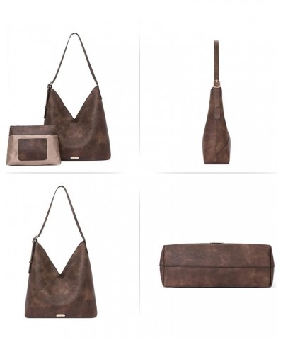 Purses for Women Tote Handbags Vegan Leather Hobo Bags Fashion Large Ladies Shoulder Bag 1-7two-tone Coffee $13.74 Totes