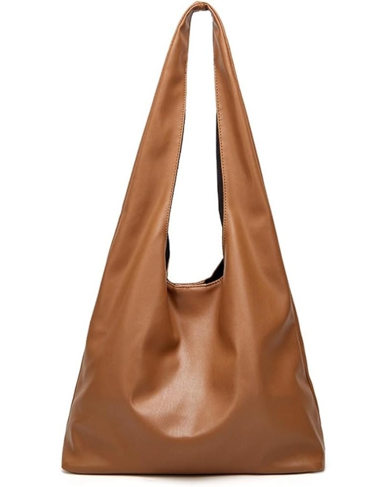 Hobo Tote Bag for Women Trendy PU Leather Shoulder Bag Large Casual Hobo Handbag Brown $16.45 Totes