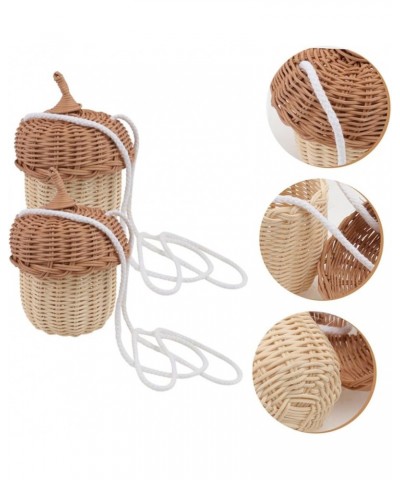 4 Pcs Pine Cone Satchel Kids Crossbody Bags Handwoven Tote Bag Small Handbag Wallet Straw Basket Bag As Shownx3pcs $34.97 Cro...