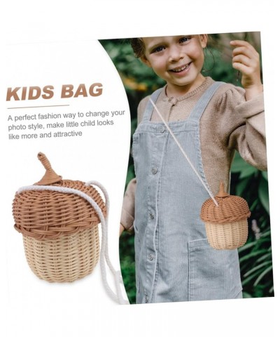 4 Pcs Pine Cone Satchel Kids Crossbody Bags Handwoven Tote Bag Small Handbag Wallet Straw Basket Bag As Shownx3pcs $34.97 Cro...