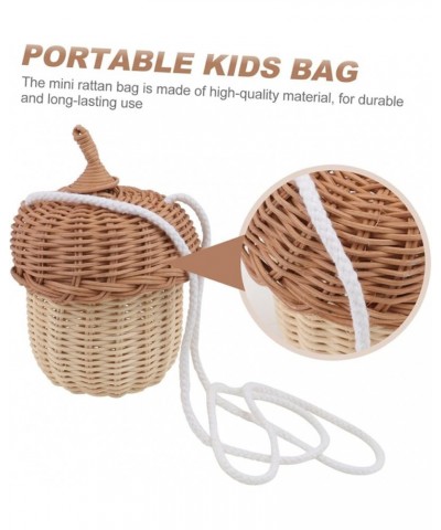 4 Pcs Pine Cone Satchel Kids Crossbody Bags Handwoven Tote Bag Small Handbag Wallet Straw Basket Bag As Shownx3pcs $34.97 Cro...