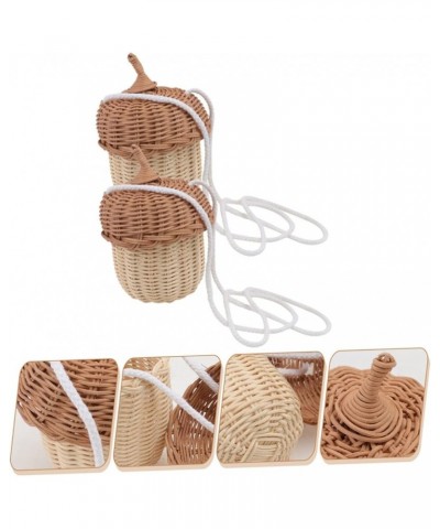 4 Pcs Pine Cone Satchel Kids Crossbody Bags Handwoven Tote Bag Small Handbag Wallet Straw Basket Bag As Shownx3pcs $34.97 Cro...