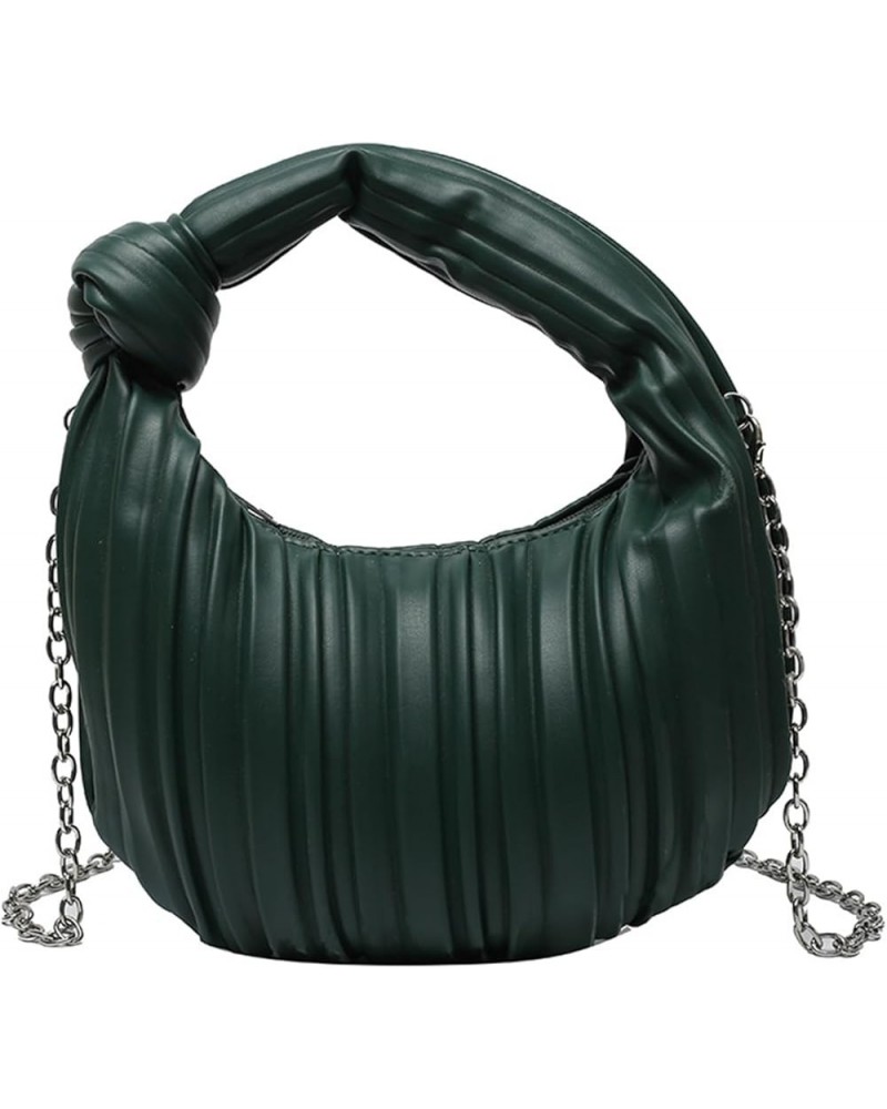 Ruched Dumpling Bag for Women，Cloud Handbag Clutch Purse Retro Shoulder Crossbody Bags Green $24.18 Shoulder Bags