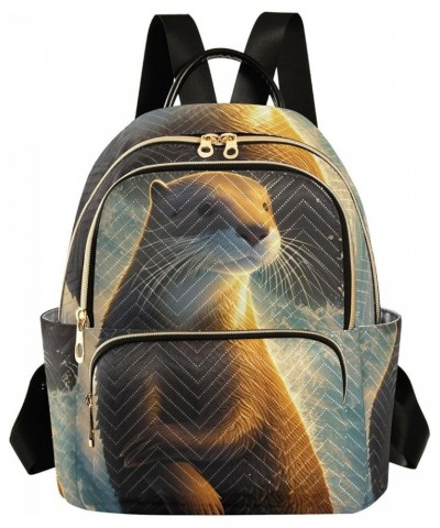 Otter Standing Women's Backpack Purse Fashion Travel Anti Theft Backpack Casual Daypack for Work College,M Medium $16.45 Back...