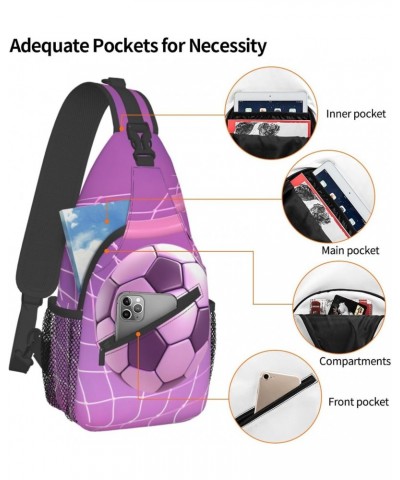 Sports Soccer Crossbody Sling Bag for Men Women Sling Backpack Shoulder Bag Casual Hiking Daypack Chest Bag for Travel Outdoo...