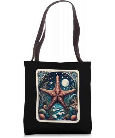 Ocean's Lullaby Tarot Card Starfish Amidst Waves Tote Bag $12.99 Totes