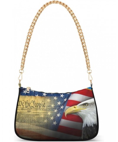 Shoulder Bags for Women Patriotic Eagle Hobo Tote Handbag Small Clutch Purse with Zipper Closure $17.35 Shoulder Bags