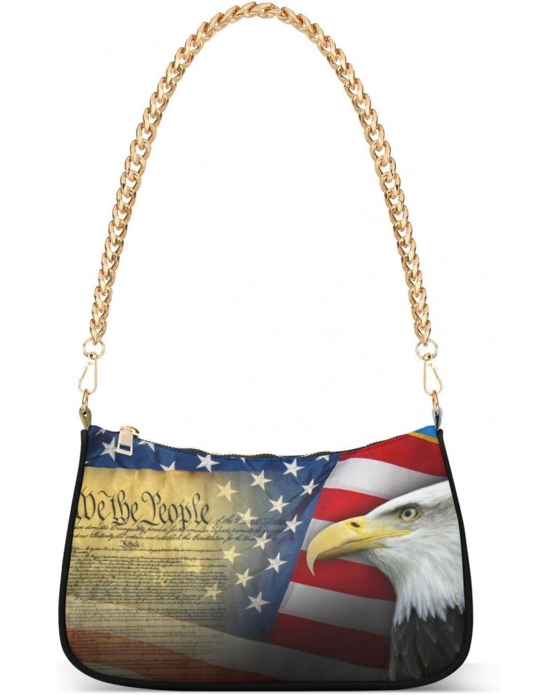 Shoulder Bags for Women Patriotic Eagle Hobo Tote Handbag Small Clutch Purse with Zipper Closure $17.35 Shoulder Bags